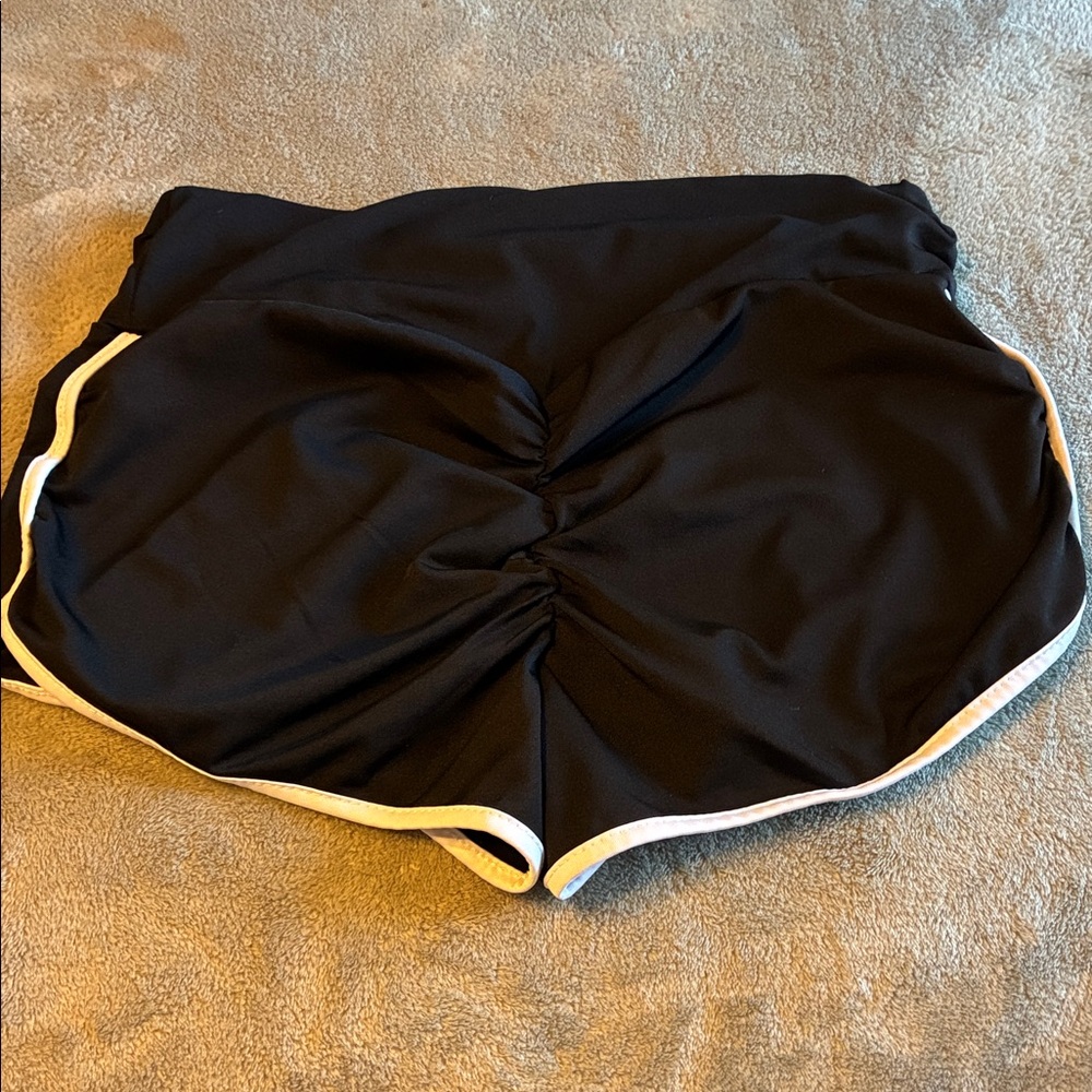 Black Women's Athletic Shorts - Picture 2 of 8